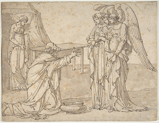 Three Angels Visiting Abraham 1793-Charles Meynier,16x12"(A3) Poster