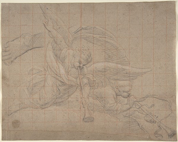 Two Angels  Study for the Val de Grâce 17th cent-Pierre Mignar,16x12"(A3)Poster