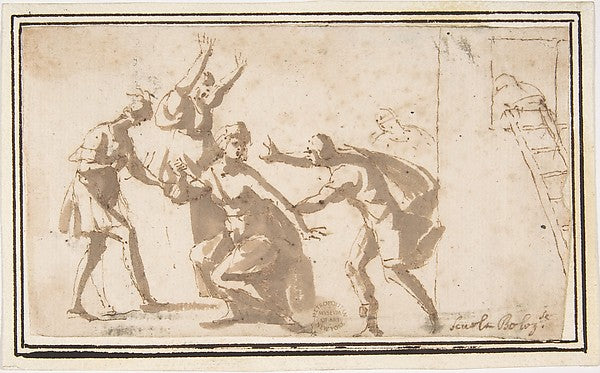 The Death of Lucretia? 1624–63-attributed to Francesco Allegri,  Poster Print Wall Art