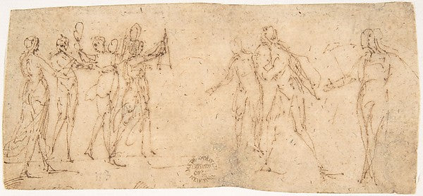 Procession of Musicians 1624–63-attributed to Francesco Allegr,  Poster Print Wall Art