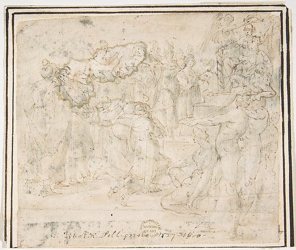 The Judgment of Solomon 1624–63-attributed to Francesco Allegr,  Poster Print Wall Art