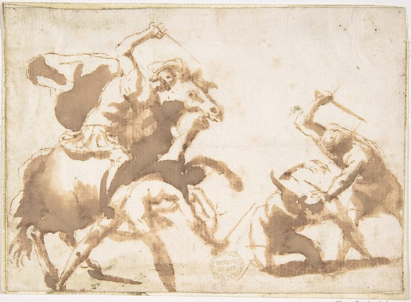 Horsemen and Three Foot Soldiers in Battle 1624–63-attributed,  Poster Print Wall Art