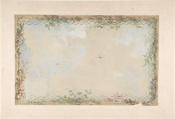 Designs for Ceilings with Clouds and Birds 19th cent-Charles M,  Poster Print Wall Art