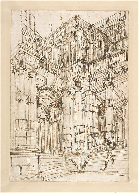 Sketch for a Stage Set: Foreshortened View of a Palace with a,16x12"(A3) Poster