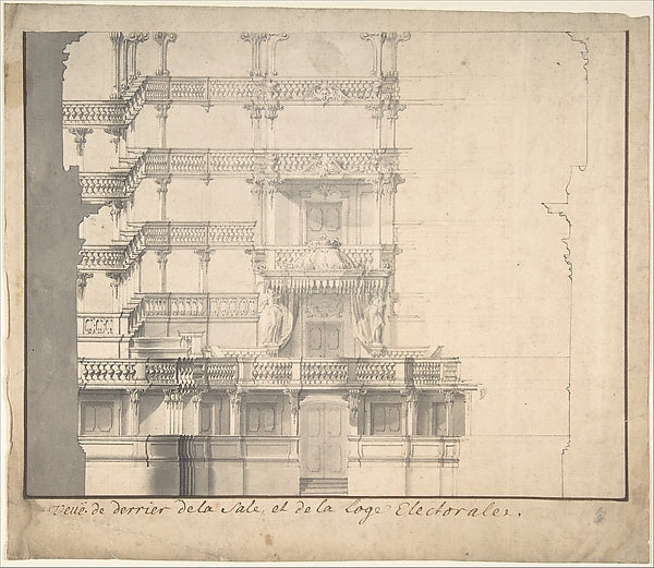 Section of the Interior of a Court Theater . 1687–1769-Alexand,16x12"(A3) Poster