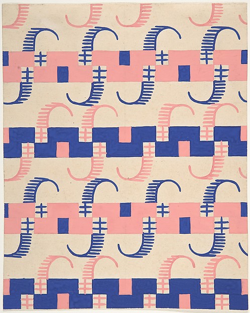 Fabric Design with Stripes c1918–25-Attributed to Paul Poiret, Poster Print
