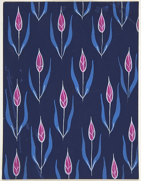 Fabric Design with Red Flower Buds c1918–25-Attributed to Paul, Poster Print
