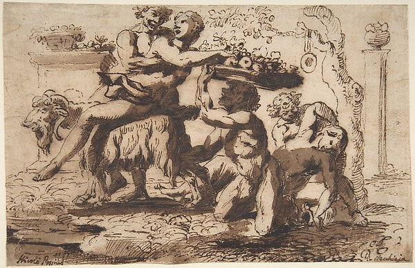 Bacchanal c1635–36-Nicolas Poussin,  Poster Print Wall Art