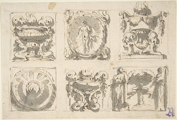 Six Designs for the Decoration of Rectangular and Horizontal r,  Poster Print Wall Art
