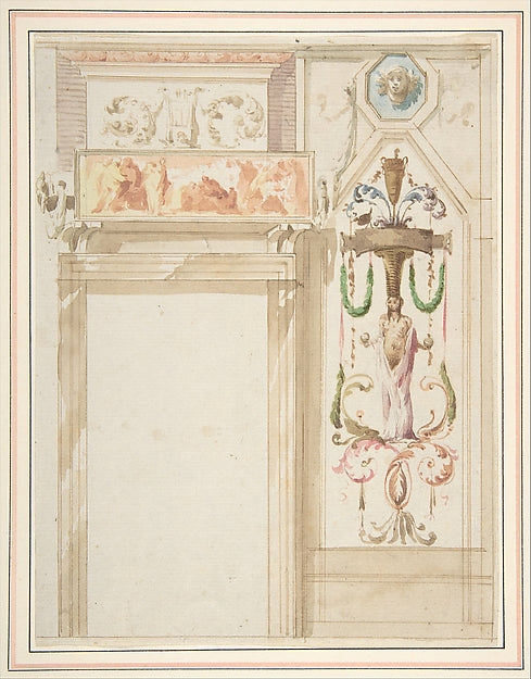 Design for a Wall Decorated with Grotesque 1762–1844-Giuseppe,16x12"(A3) Poster