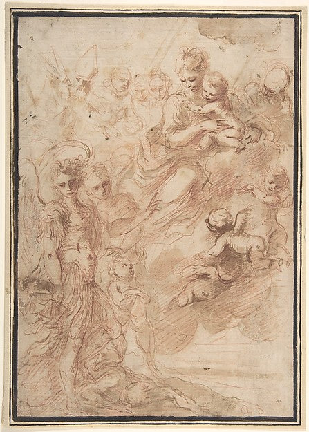 Saint Michael the Archangel and Another Figure Recommending a,16x12"(A3) Poster