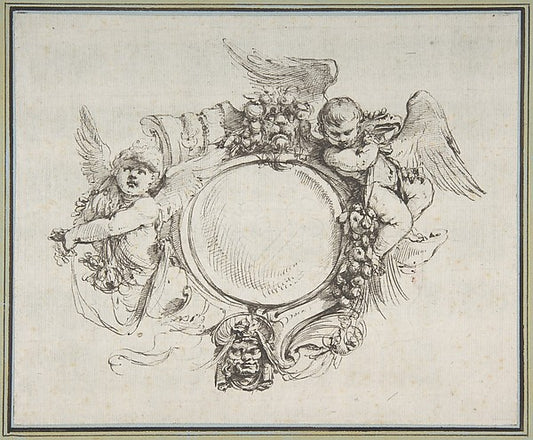 Design for a Cartouche with a Variant 1732–1802-Carlo Bianconi,16x12"(A3) Poster
