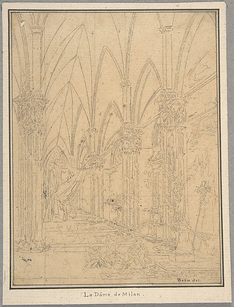 Perspective of a Church's Interior 18th cent-Pietro Bosio,  Poster Print Wall Art