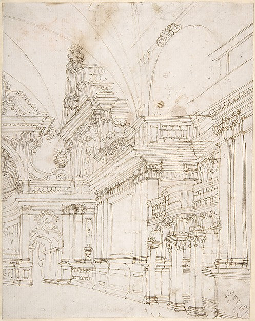 Sketch of a Palace Interior. 1700–1774-Antonio Galli Bibiena ),16x12"(A3) Poster