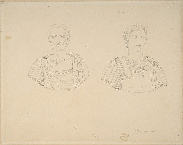 Two Roman Busts 1771–1844-Vincenzo Camuccini,16x12"(A3) Poster