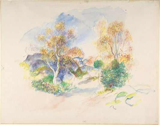 Landscape with a Path between Trees c1886-Auguste Renoir,16x12"(A3)Poster