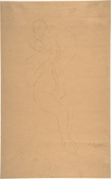 Sapphic couple 1898–1905 or later-Auguste Clot,After Auguste,  Poster Print Wall Art