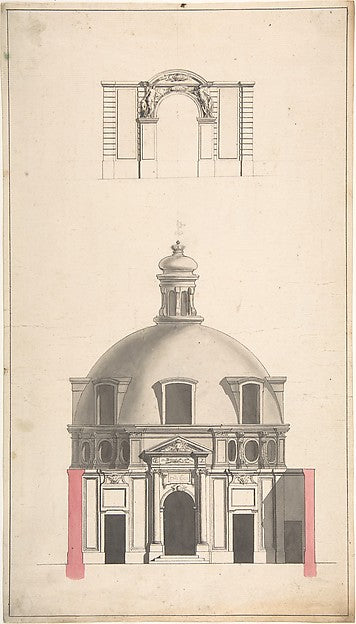 Elevation of the Amphitheatre and Entrance Gate of the Collège, Poster Print