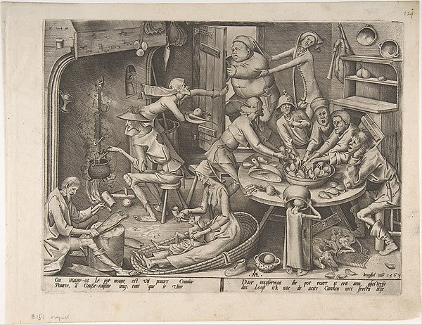 The Thin Kitchen 1563-After Pieter Bruegel the Elder  c1525–15,  Poster Print