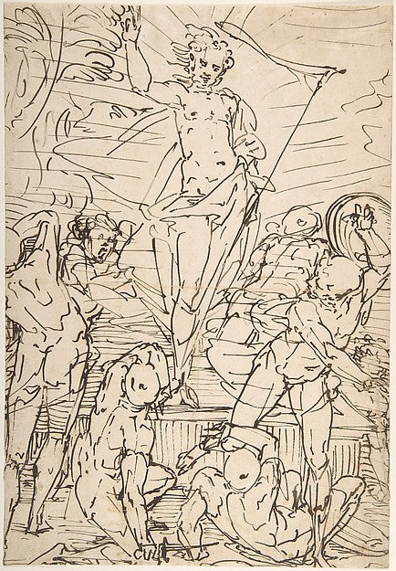 Resurrection 16th cent-After Luca Cambiaso  ??, Poster Print