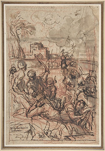 Scene of Martyrdom 1615–66-Giovanni Angelo Canini,16x12"(A3) Poster