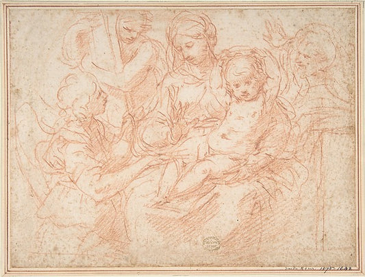 The Holy Family with Angels Bearing Symbols of the Passion 161,16x12"(A3) Poster