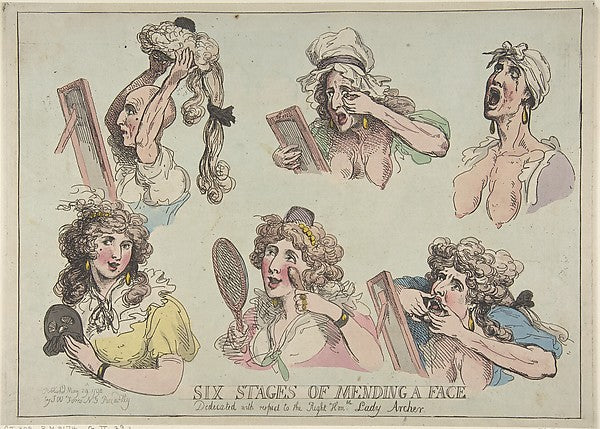Six Stages of Mending a Face  Dedicated with respect to the Ri,  Poster Print