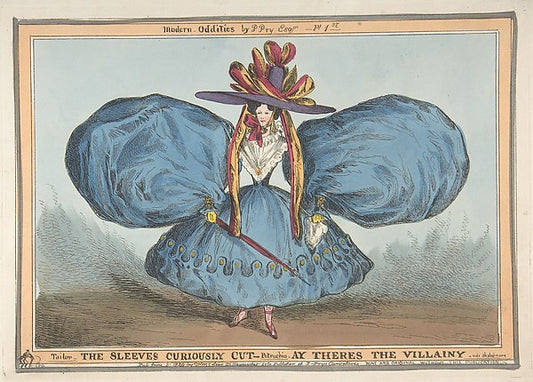 Modern Oddities by P. Pry Esq.  Plate 1st -  The Sleeves Curious,  Poster Print Wall Art
