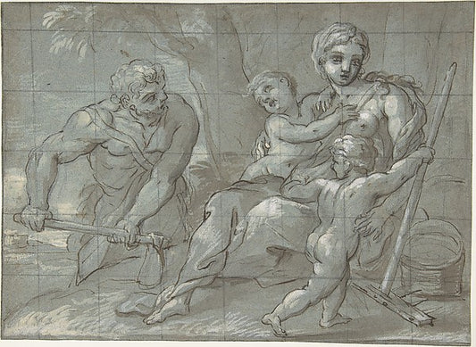 Adam and Eve after Their Expulsion with the Infants Cain and A,16x12"(A3) Poster