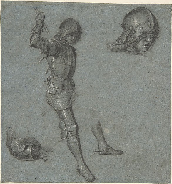 Studies of a Seated Youth in Armor c1505-Vittore Carpaccio,16x12"(A3) Poster