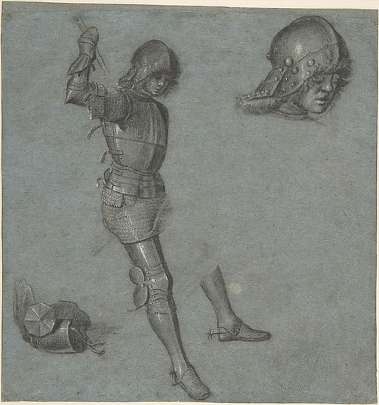 Studies of a Seated Youth in Armor c1505-Vittore Carpaccio,16x12"(A3) Poster