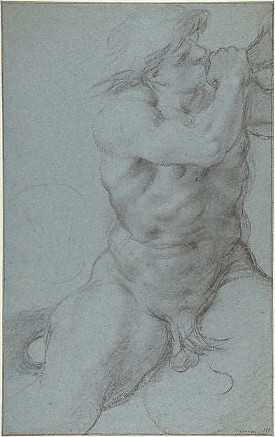Triton Sounding a Conch Shell c1597–1602-Annibale Carracci,16x12"(A3) Poster