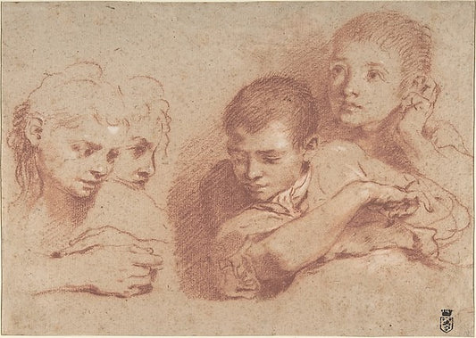 Studies of a Boy and a Girl  Studies of Legs  1560–1609-Tradit,16x12"(A3) Poster