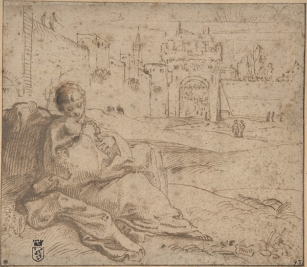 The Virgin and Child Resting Outside a City Gate 1560–1609-Ann,16x12"(A3) Poster