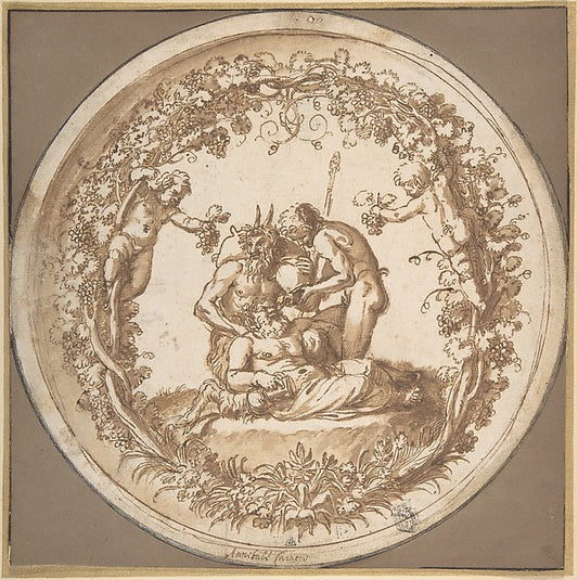 The Drunken SiIenus: Design for the "Tazza Farnese" 1599–1600,16x12"(A3) Poster
