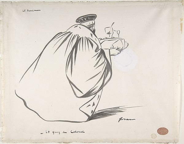 The Barman:  The Colonel's Drink. Caricature of Criminal Court,16x12"(A3)Poster