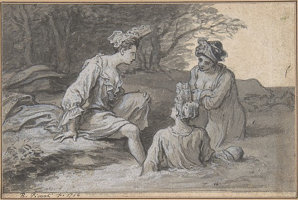 Ladies Bathing 1717-Claude Simpol,  Poster Print Wall Art