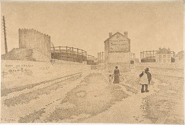 The Gas Tanks at Clichy 1886-Paul Signac,16x12"(A3) Poster