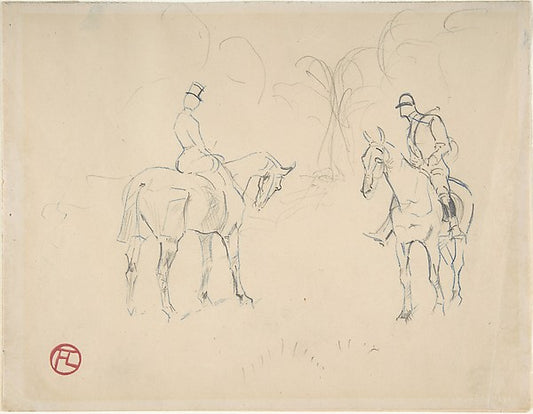A Woman and a Man on Horseback 1879–81-Henri de Toulouse-Lautr,16x12"(A3) Poster