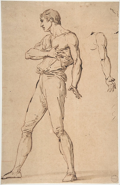 Standing Man with His Right Hand on His Chest c1787-François A,16x12"(A3) Poster
