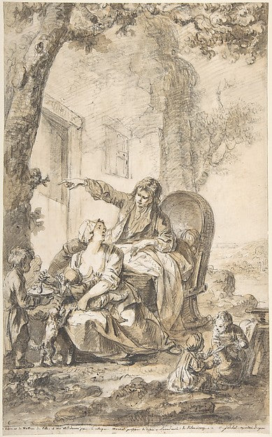 Young Father Distressed by His Growing Family 18th cent-Louis,16x12"(A3) Poster