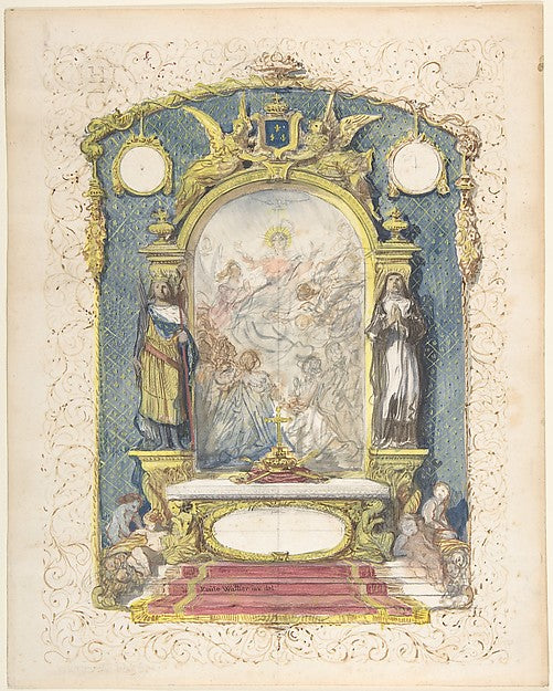 Altar Flanked by St. Louis and St. Theresa mid-19th cent-Emile,  Poster Print Wall Art