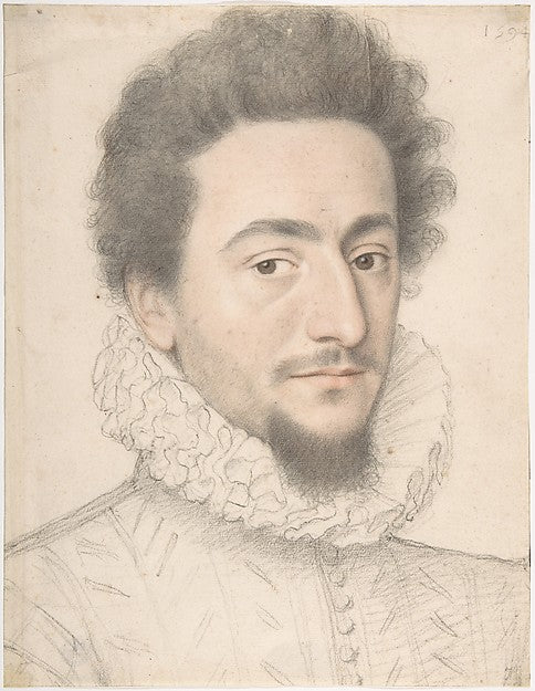 Portrait of a Man 1594-Anonymous, French, 16th cent,  Poster Print Wall Art