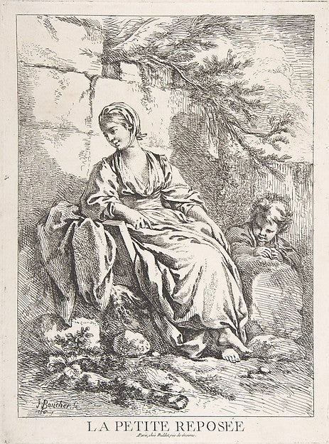 The Young Girl Resting 1756-François Boucher,  Poster Print Wall Art