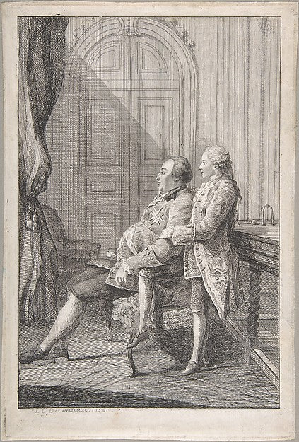 Portrait of Louis-Philippe  Duc d'Orleans and His Son Louis-Ph,16x12"(A3) Poster