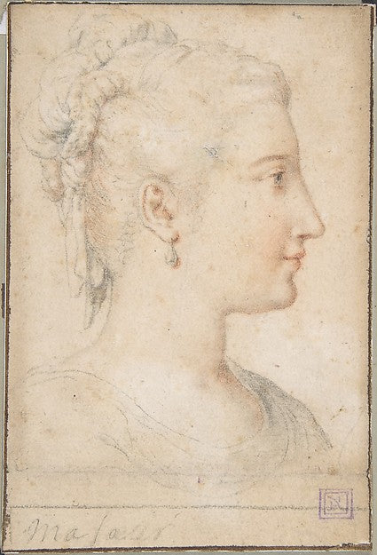 Head of a Woman in Profile 16th cent-Anonymous,French,16th c, Poster Print