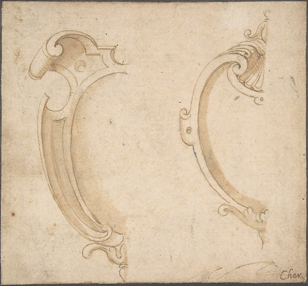 Design for Two Cartouches 16th cent-Anonymous,French,16th ce,  Poster Print Wall Art