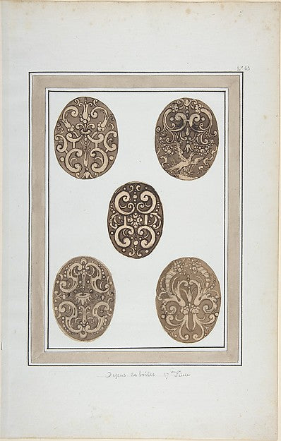 Oval Ornament Designs for Boxes 17th cent-Anonymous,French,1, Poster Print
