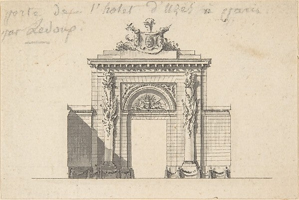 Portal of the Hôtel d'Uzès by Ledoux 18th cent-Anonymous,Fren, Poster Print