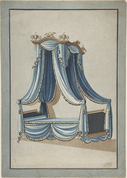 Design for a Canopy Bed c1760–80-Anonymous, French, 18th cent,  Poster Print